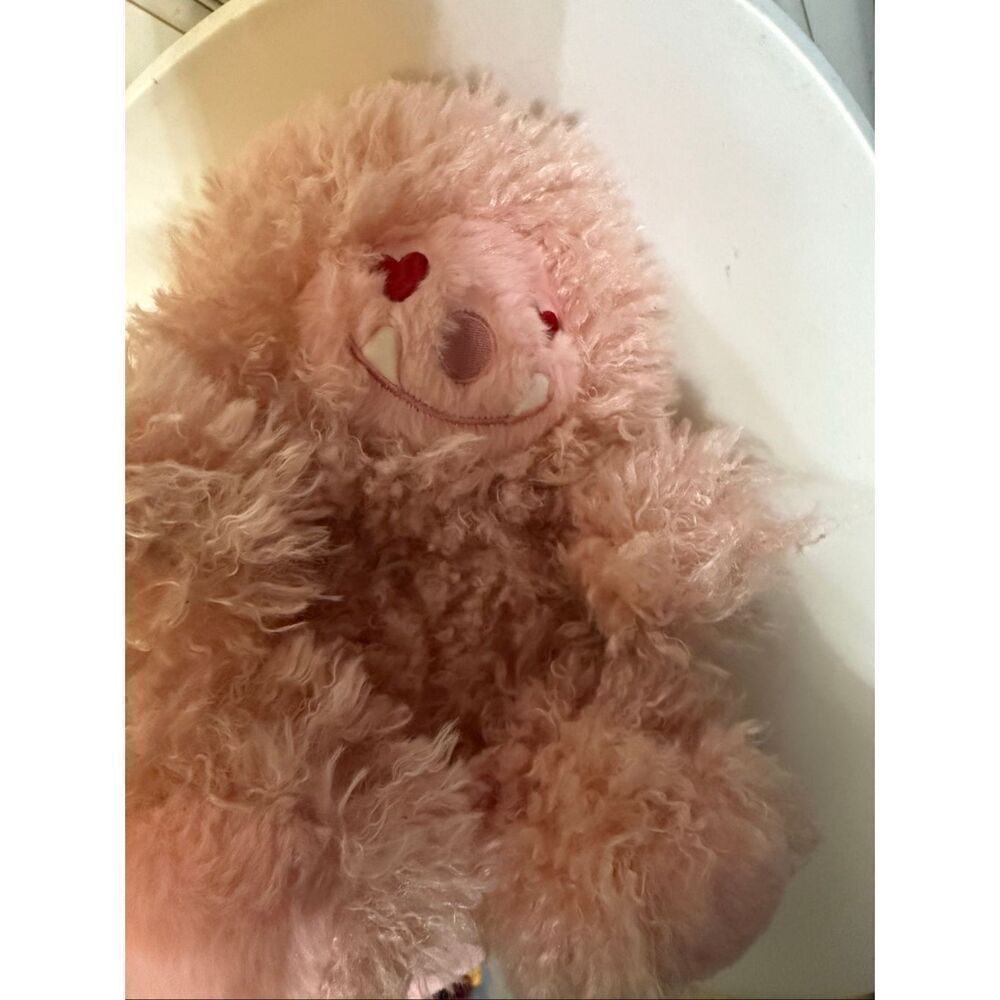 Happy Monster Kids Debi Lilly Heart Eyes Valentines Day Plush Stuffed Toy Pink
